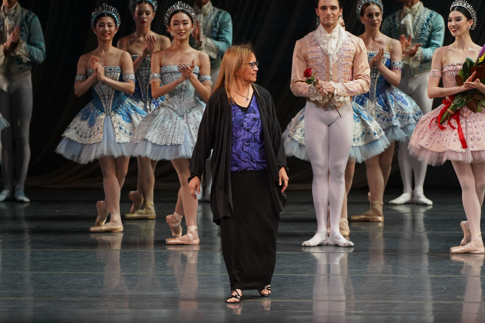Emily Wong at the curtain call for <em>Ballet Imperial</em>. Photo: Rosalie O'Connor.